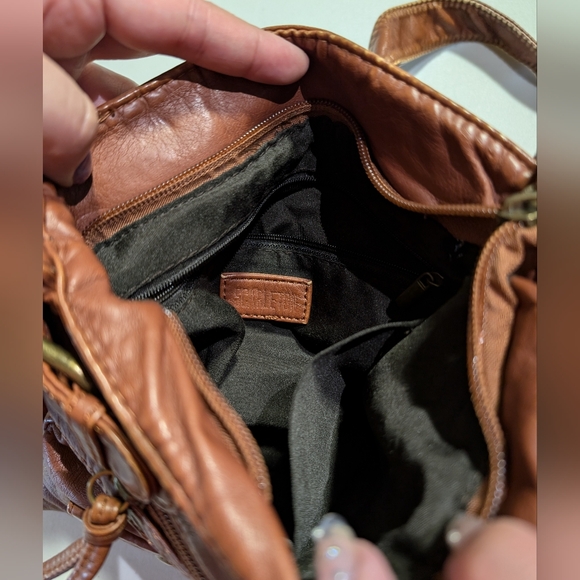 Brown Pleather Crossbody Bag - Picture 3 of 5